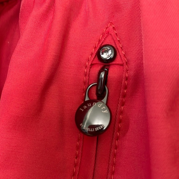 Laundry By Shelli Segal Orange Trench Rain Windbreaker, Size XL - Picture 4 of 15